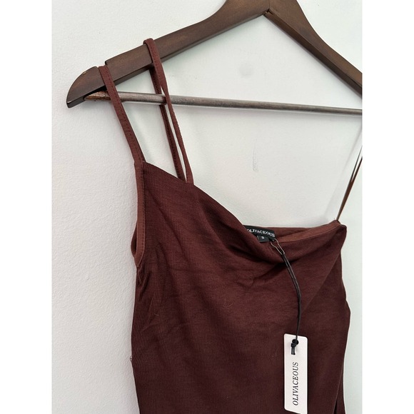 OLIVACEOUS One Shoulder Strappy Tank Top Womens Small - Picture 2 of 6